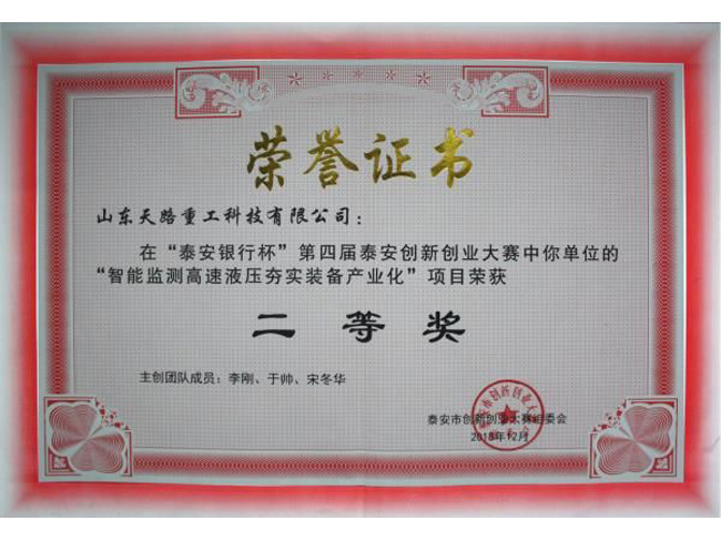 泰安創(chuàng)新創(chuàng)業(yè)大賽二等獎(jiǎng)